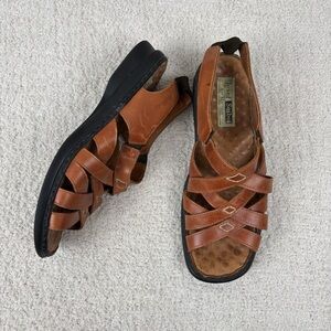Josef Seibel Sandals Women 40 US 9-9.5 Brown Adrianna Fisherman Strappy Open Toe